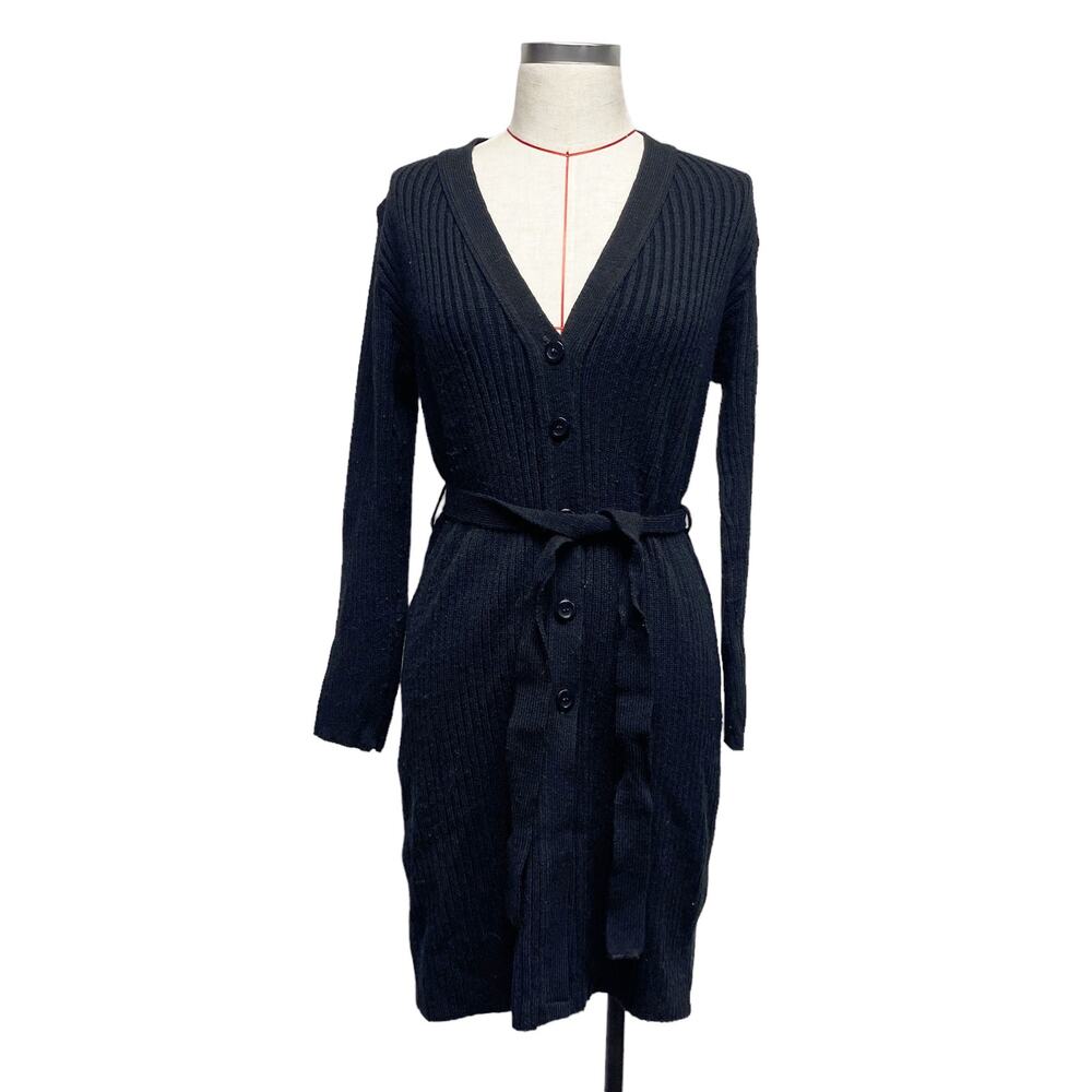 Vintage Its Our Time Womens Size M Black Ribbed Button Cardigan